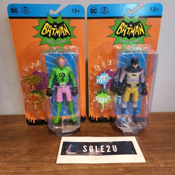 McFarlane Toys Batman Classic TV Series The Riddler and Batman in Boxing Gloves - Picture 1 of 5